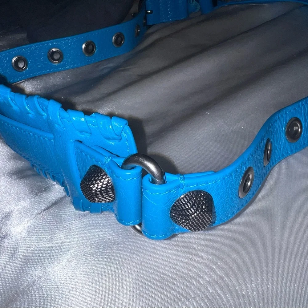 💕🚨SALE NWT Authentic Balenciaga Le Cagole XS in Turquoise / Blue Leather - Picture 5 of 9